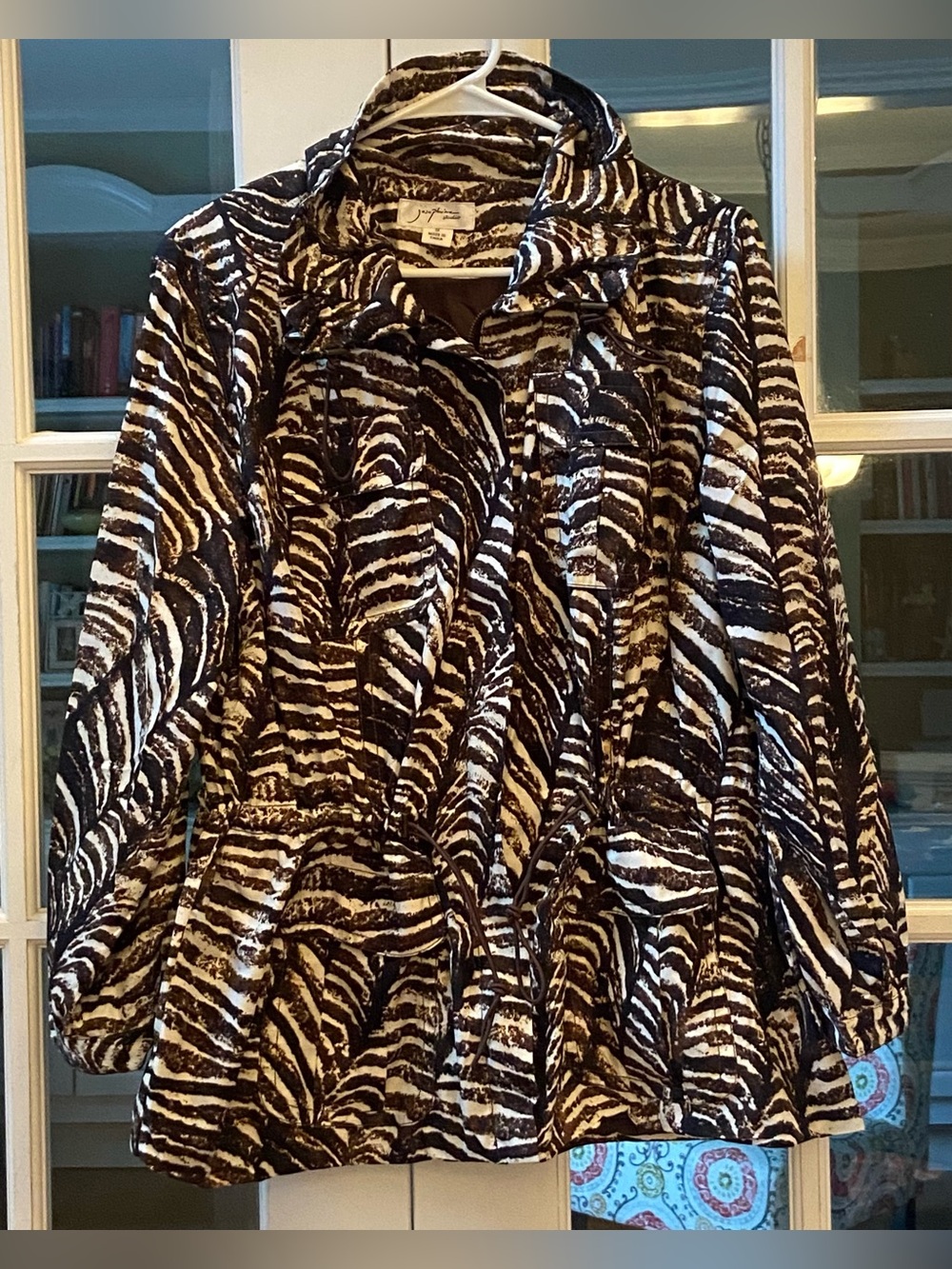 Josephine Studio Brown & White Zebra Print Jacket Size 1X
